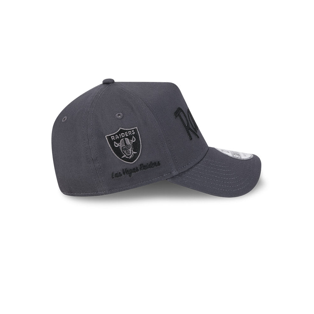 Las Vegas Raiders Hat - Higher Grade Grey Black 9Forty A-Frame NFL Snapback Cap - New Era